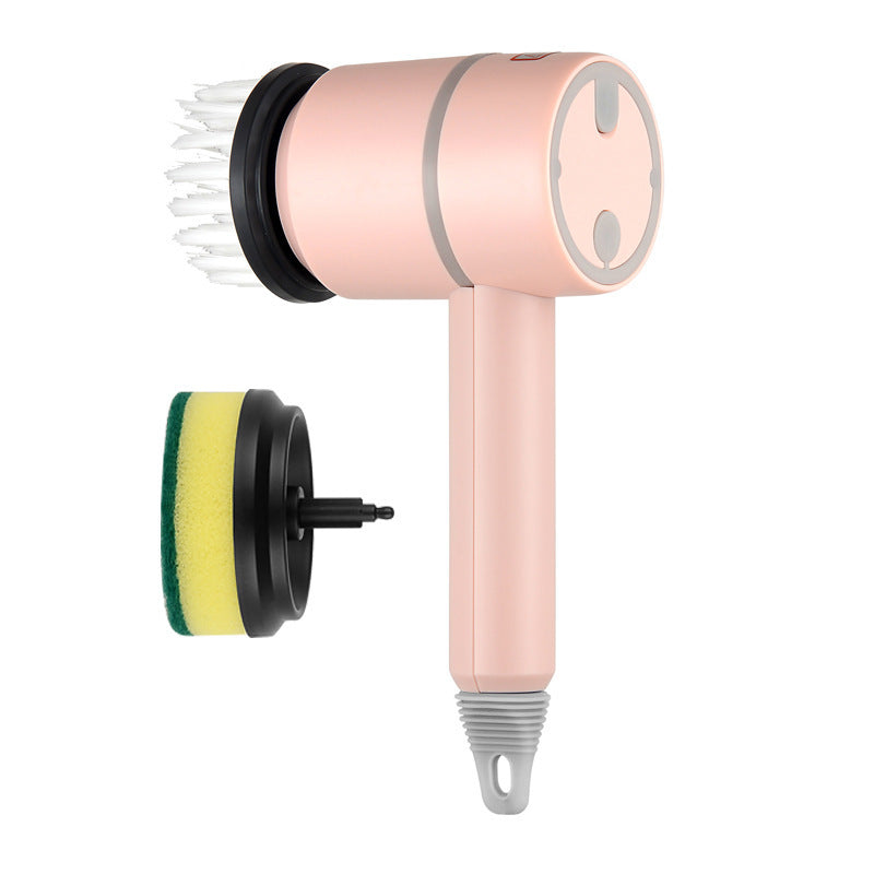 Electric Cleaning Brush – Rechargeable Multifunctional Scrubber with Scouring Pad & Sponge Heads