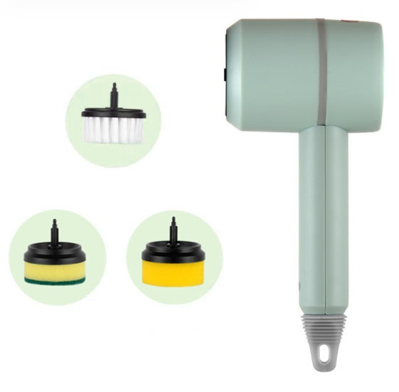 Electric Cleaning Brush – Rechargeable Multifunctional Scrubber with Scouring Pad & Sponge Heads