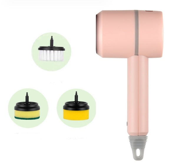 Electric Cleaning Brush – Rechargeable Multifunctional Scrubber with Scouring Pad & Sponge Heads