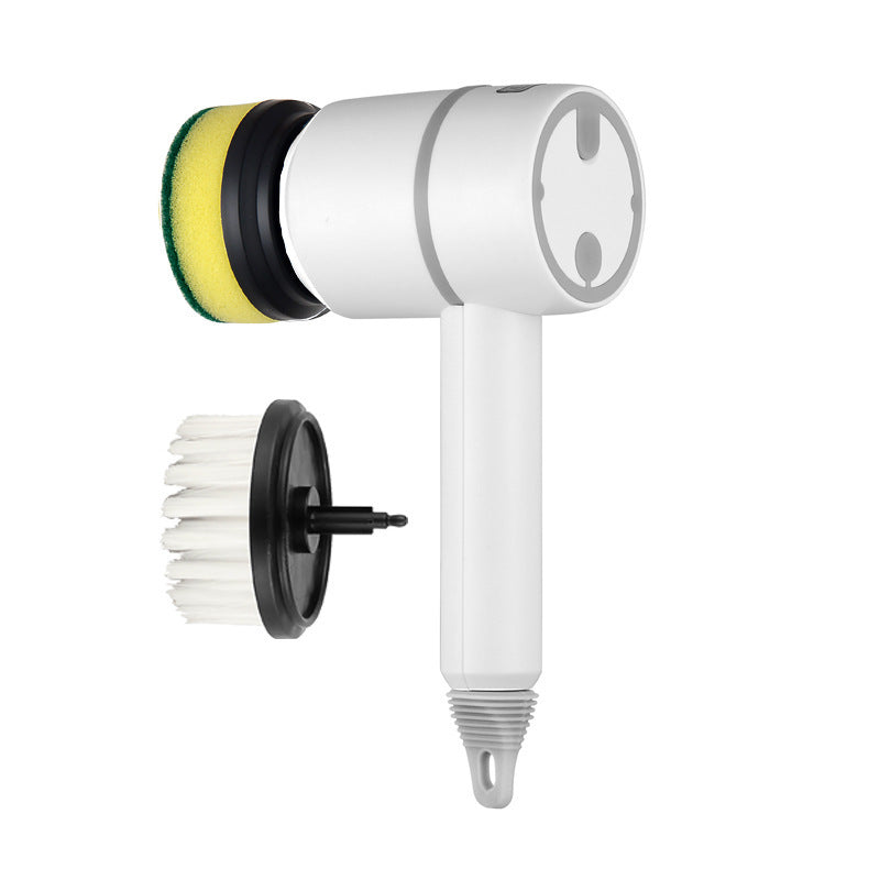 Electric Cleaning Brush – Rechargeable Multifunctional Scrubber with Scouring Pad & Sponge Heads
