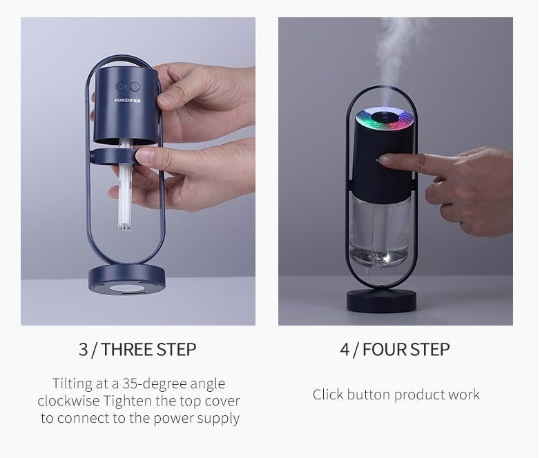 Magic Shadow USB Air Humidifier For Home With Projection Night Lights Ultrasonic Car Mist Maker Mini Office Air Purifier - Caseify