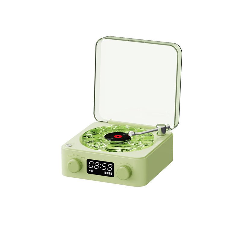 Retro Turntable Speaker Wireless Bluetooth - compatible 5.0 Vinyl Record Player Stereo Sound With White Noise RGB Projection Lamp Effect - Caseify