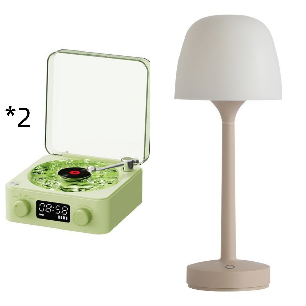 Retro Turntable Speaker Wireless Bluetooth - compatible 5.0 Vinyl Record Player Stereo Sound With White Noise RGB Projection Lamp Effect - Caseify