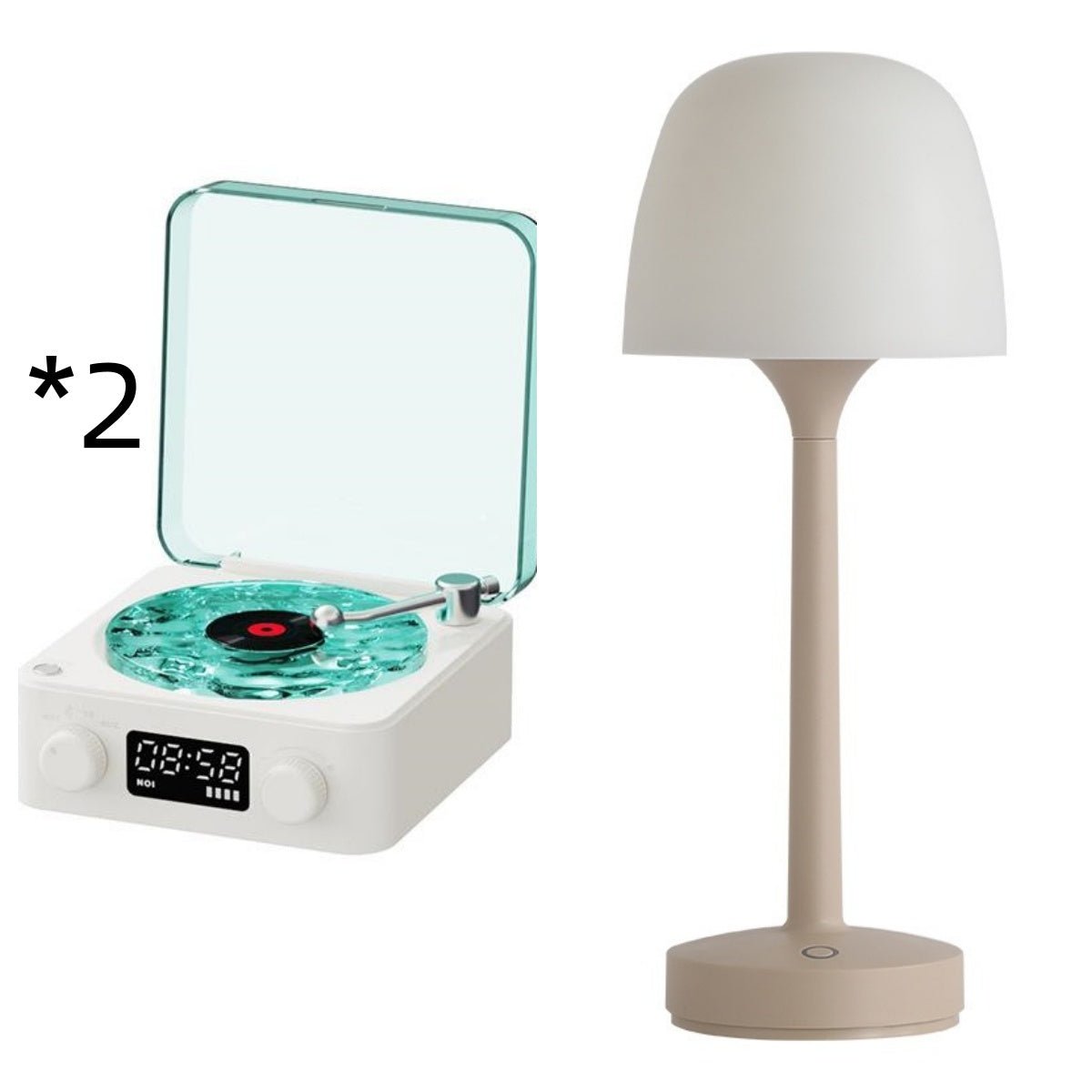 Retro Turntable Speaker Wireless Bluetooth - compatible 5.0 Vinyl Record Player Stereo Sound With White Noise RGB Projection Lamp Effect - Caseify