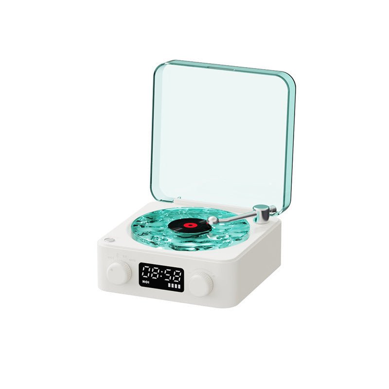 Retro Turntable Speaker Wireless Bluetooth - compatible 5.0 Vinyl Record Player Stereo Sound With White Noise RGB Projection Lamp Effect - Caseify