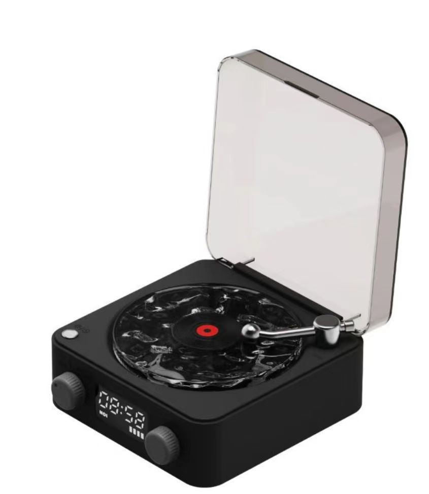Retro Turntable Speaker Wireless Bluetooth - compatible 5.0 Vinyl Record Player Stereo Sound With White Noise RGB Projection Lamp Effect - Caseify