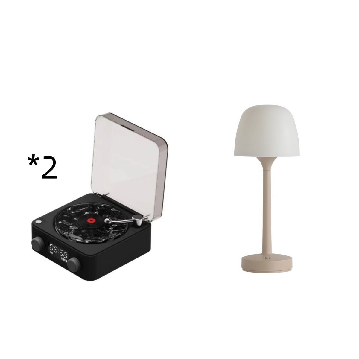 Retro Turntable Speaker Wireless Bluetooth - compatible 5.0 Vinyl Record Player Stereo Sound With White Noise RGB Projection Lamp Effect - Caseify