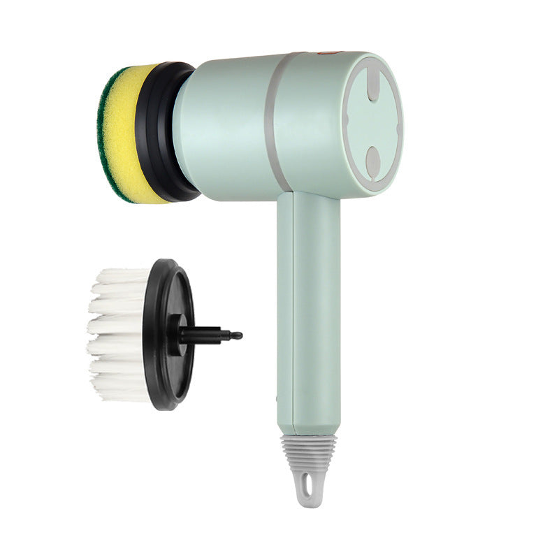 Electric Cleaning Brush – Rechargeable Multifunctional Scrubber with Scouring Pad & Sponge Heads