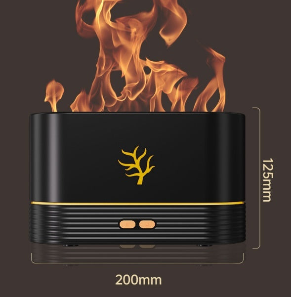 Flame Humidifier – USB LED Aroma Diffuser with Smart Timer & Simulated Fire Effect for Home Decor
