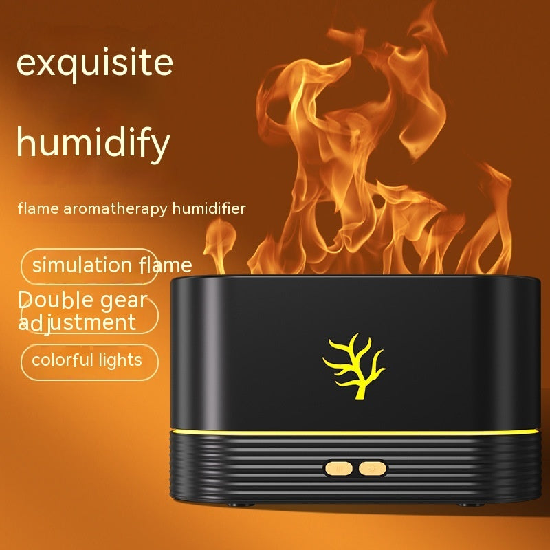Flame Humidifier – USB LED Aroma Diffuser with Smart Timer & Simulated Fire Effect for Home Decor