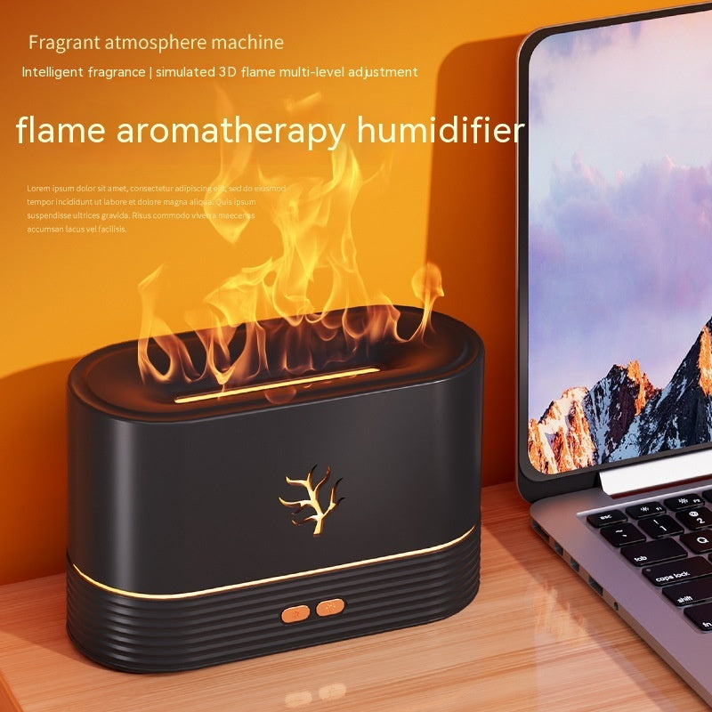 Flame Humidifier – USB LED Aroma Diffuser with Smart Timer & Simulated Fire Effect for Home Decor