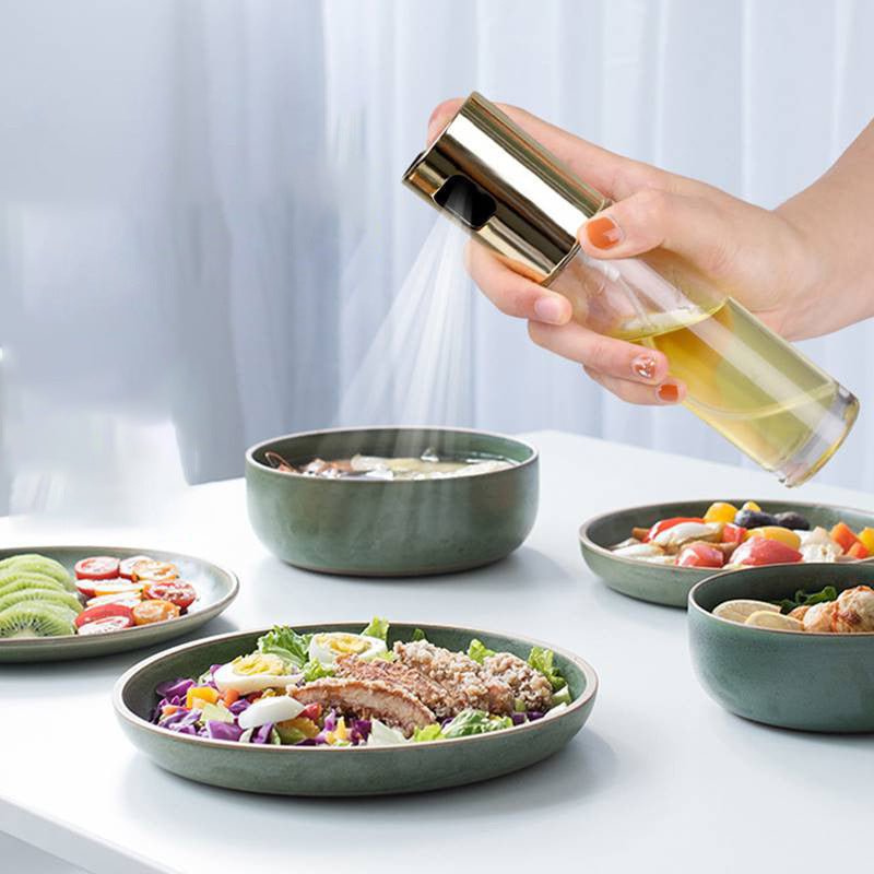 BBQ Healthy Kitchen Cooking Oil Vinegar Spray Bottle Push Type Oil Spray BottlePump Oil Tank Leakproof BBQ Sprayer BBQ Tools Kitchen Gadgets - Caseify