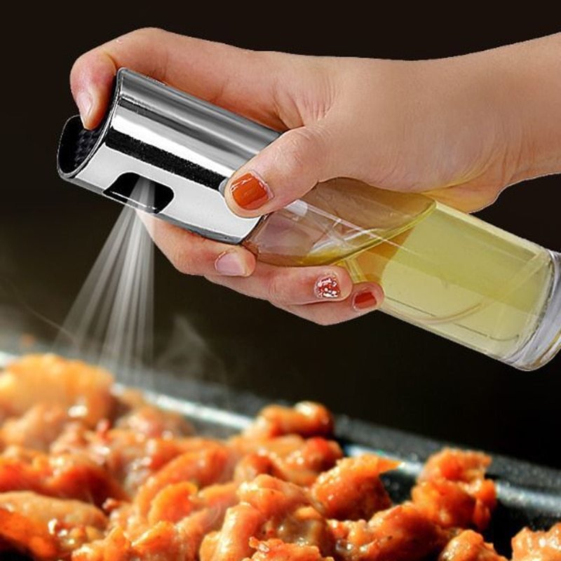 BBQ Healthy Kitchen Cooking Oil Vinegar Spray Bottle Push Type Oil Spray BottlePump Oil Tank Leakproof BBQ Sprayer BBQ Tools Kitchen Gadgets - Caseify