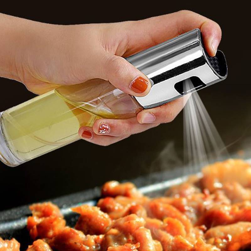 BBQ Healthy Kitchen Cooking Oil Vinegar Spray Bottle Push Type Oil Spray BottlePump Oil Tank Leakproof BBQ Sprayer BBQ Tools Kitchen Gadgets - Caseify