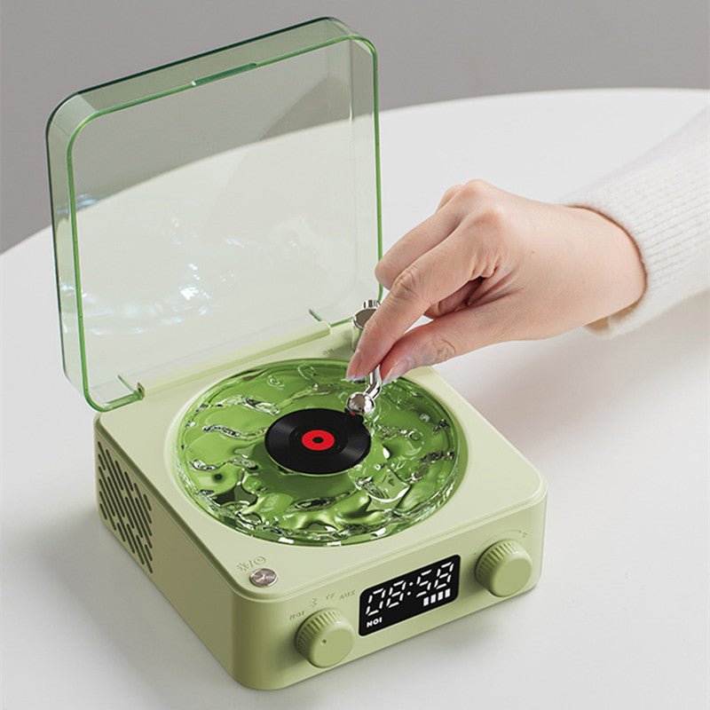 Retro Turntable Speaker Wireless Bluetooth - compatible 5.0 Vinyl Record Player Stereo Sound With White Noise RGB Projection Lamp Effect - Caseify